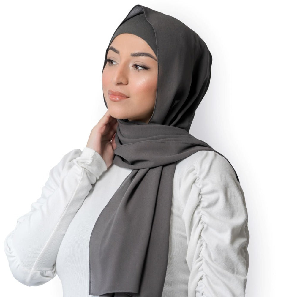Charcoal Hijab - Chiffon