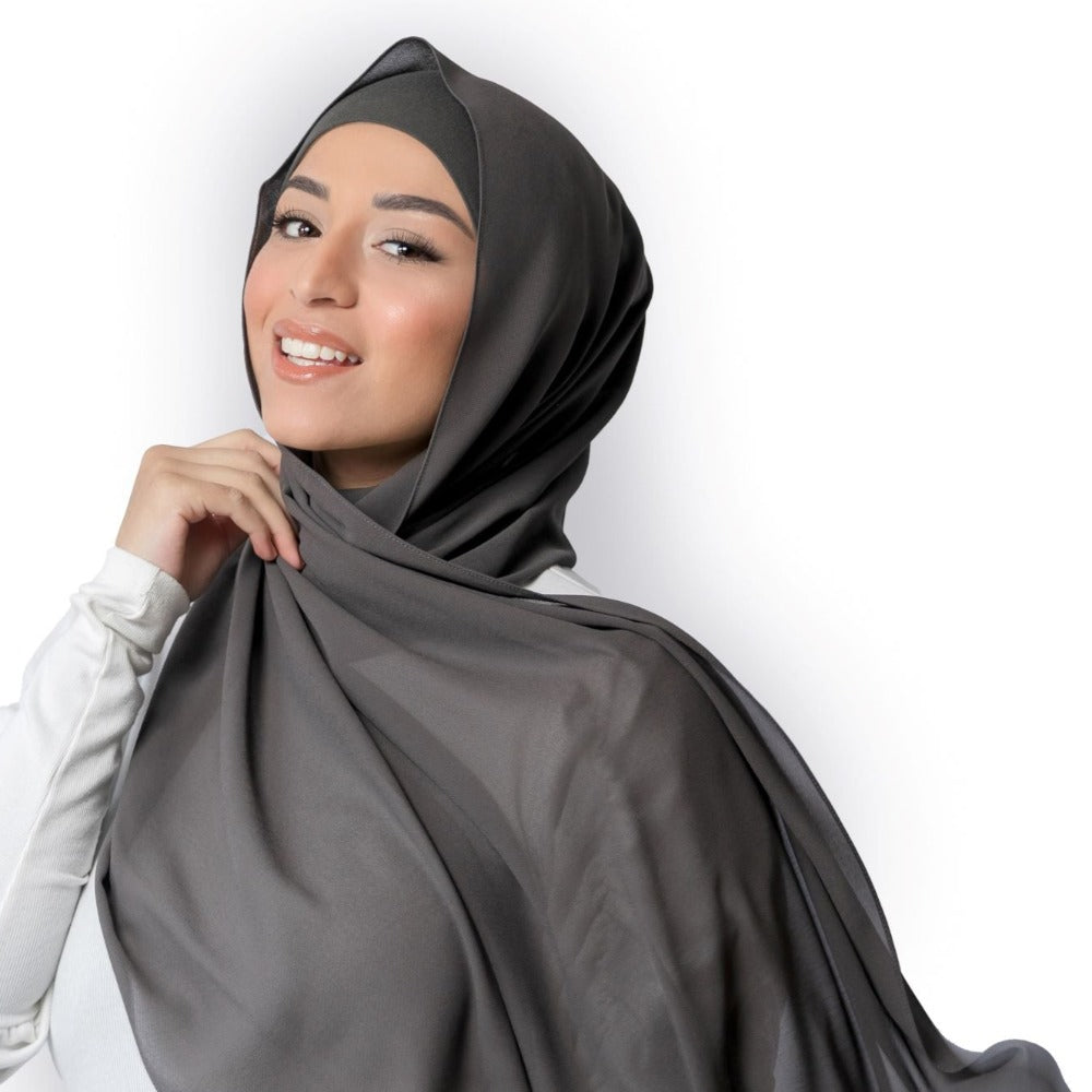 Charcoal Hijab - Chiffon