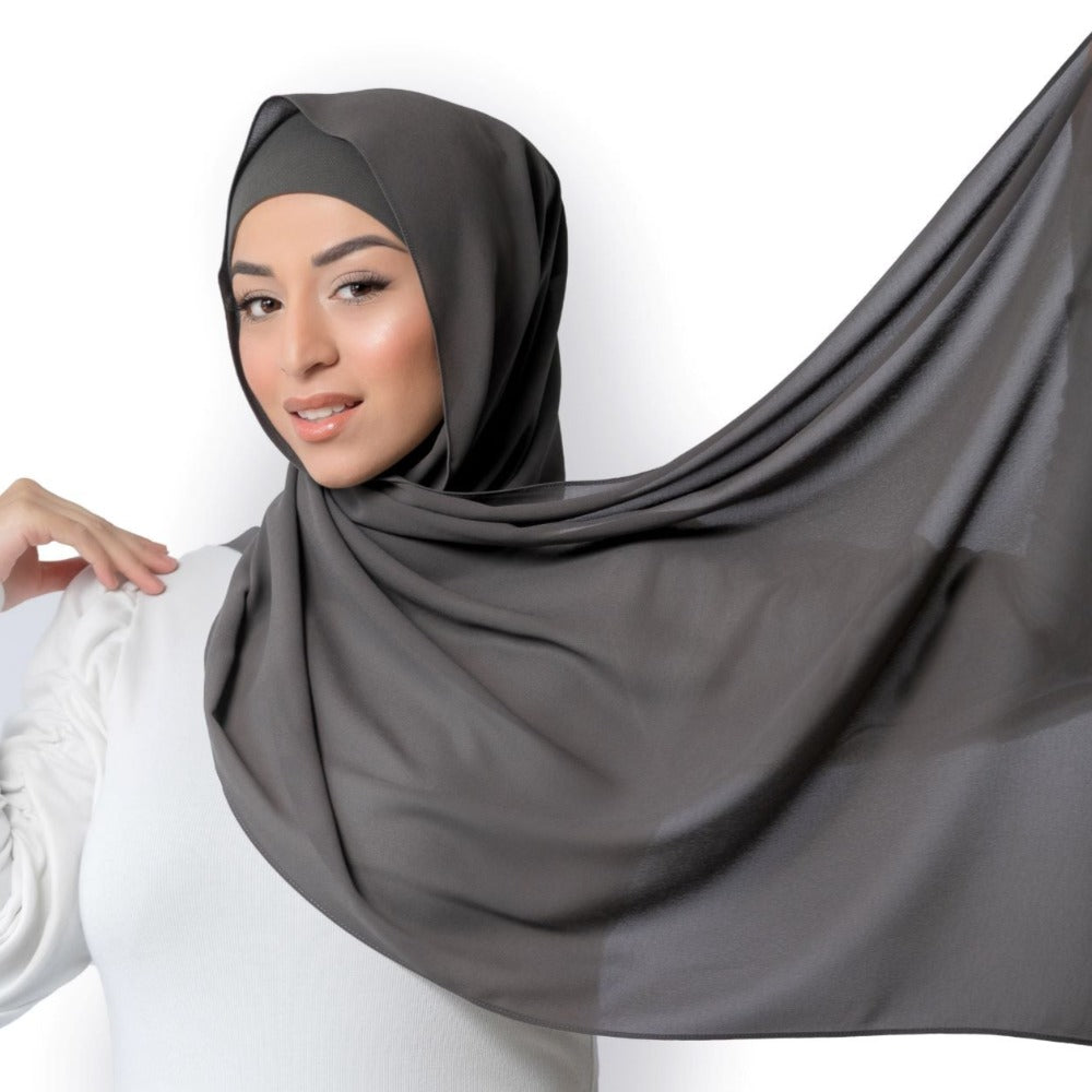 Charcoal Hijab - Chiffon