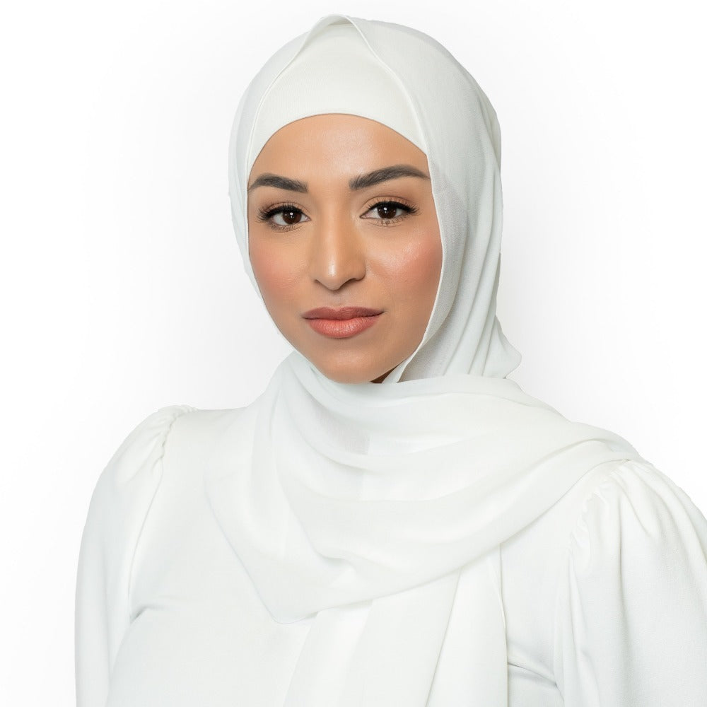 Ivory Hijab - Chiffon