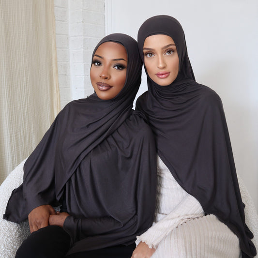 Charcoal Hijab - Jersey